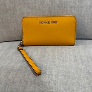 Michael Kors Mustard Yellow Wristlet
